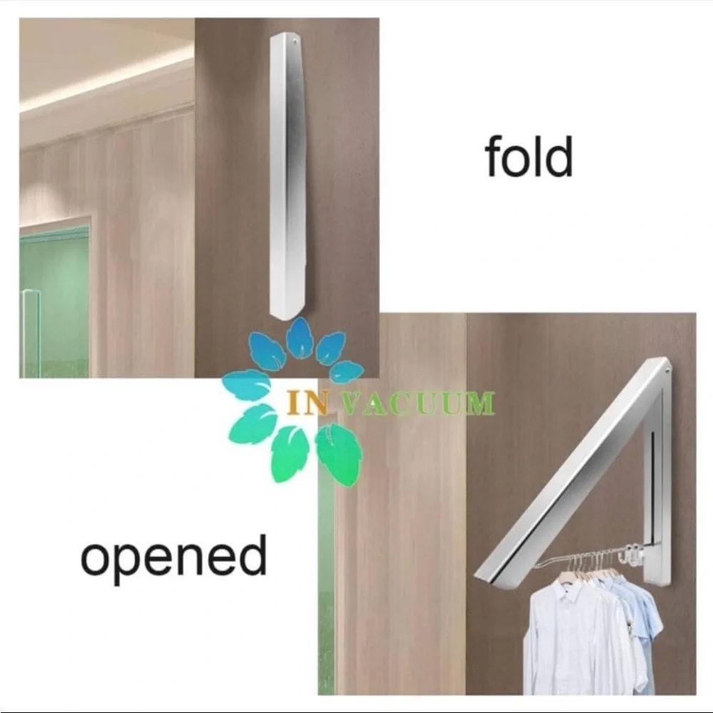 Silver Wall-Mounted Clothes Hanger Rack